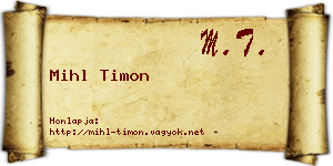 Mihl Timon névjegykártya